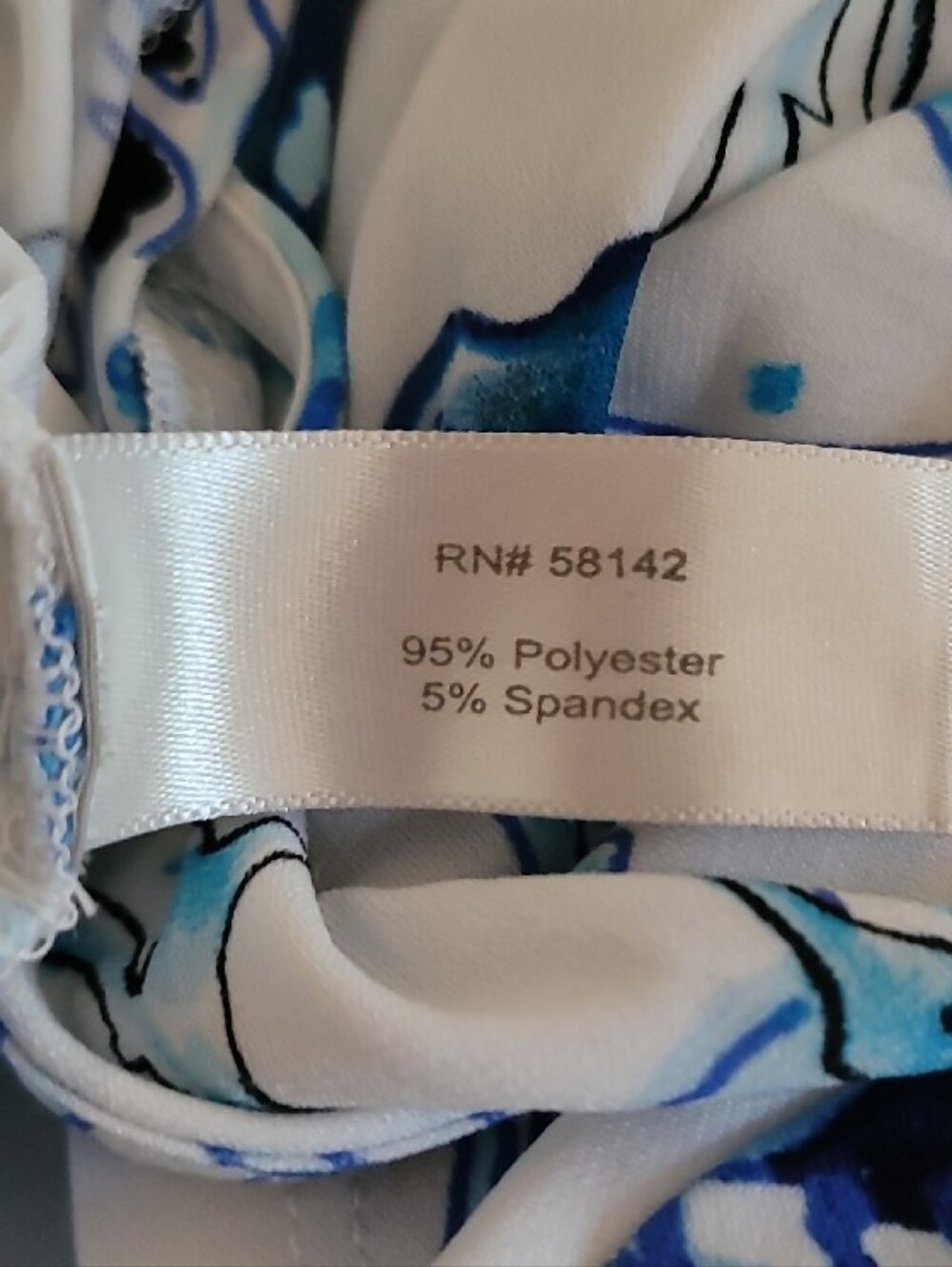Boston Proper Blue & White Coral Reef Print Wrap-Style Long Sleeve Top Size S - Picture 8 of 8